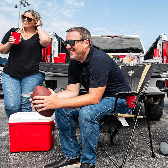 Kijaro NFL Sports Fan Folding Chair, 26" L x 35.5" W x 37" H, New Orleans Saints