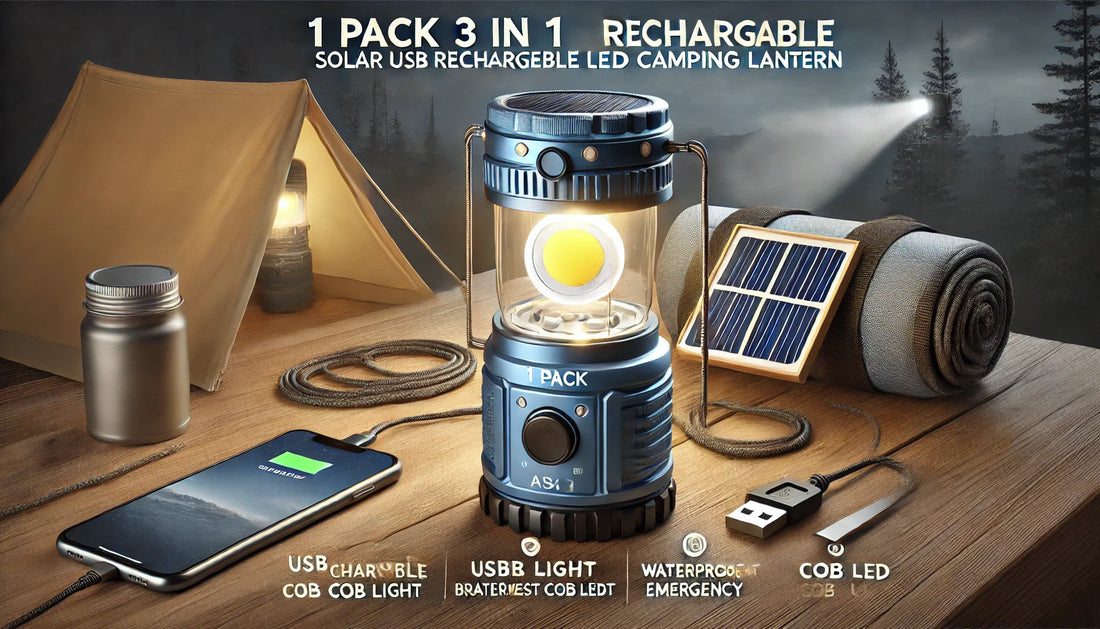 3-in-1 Solar & USB Rechargeable Lantern