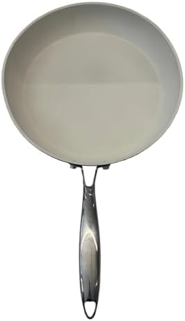 UCC LIFE Nonstick Frying Pan Skillet, wok pan, Stainless Steel Handle, PFOA Free Compatible with All kitchen Stovetops (12 Inch White)