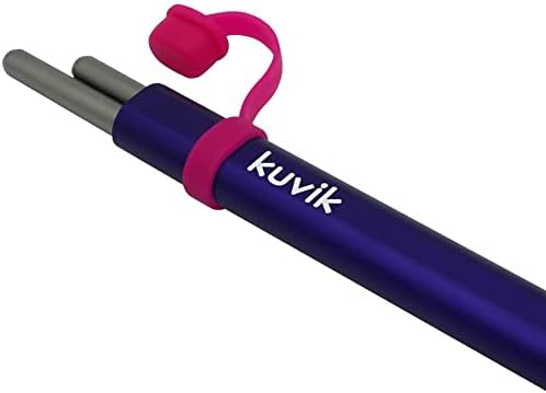 Kuvik Titanium Chopsticks with Purple Carrying Case - Ultralight and Reusable Chopsticks for Camping