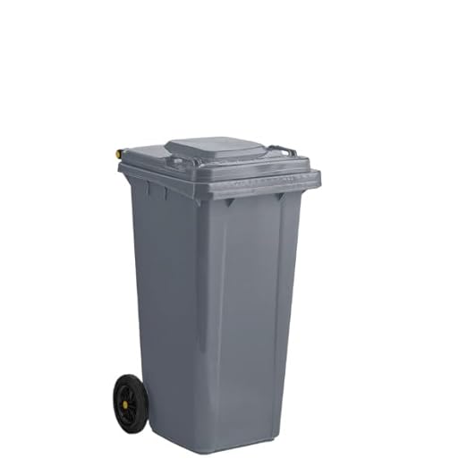 PRO&Family Wheeled Outdoor Trash Can Garbage Can Garage Trash Can for Restaurants/Hospitals/Offices/Back of House/Warehouses/Home (Gray, 32 Gallon)