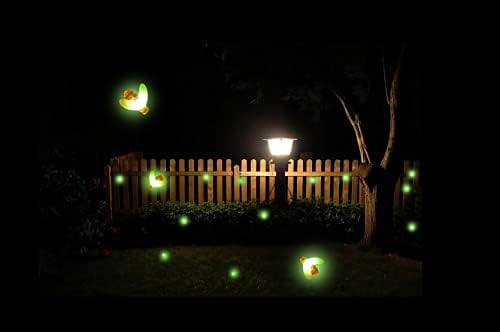 Solar Powered Firefly Lights, 9 LED Automated Pulsating String Chasing Firefly Lights Lantern Solar Outdoor Waterproof (2 Pack)