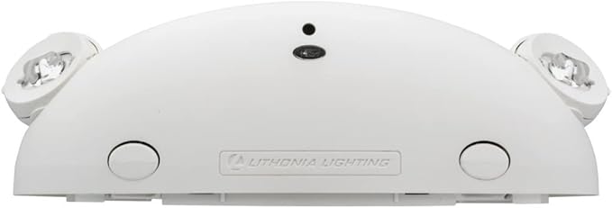 Lithonia Lighting Quantum Emergency Light, Contemporary Commercial LED Emergency Lights with 2 Aimable Lamp Heads, Ceiling or Wall Mount, White Thermoplastic, UVOLT (ELM2L UVOLT LTP M12)