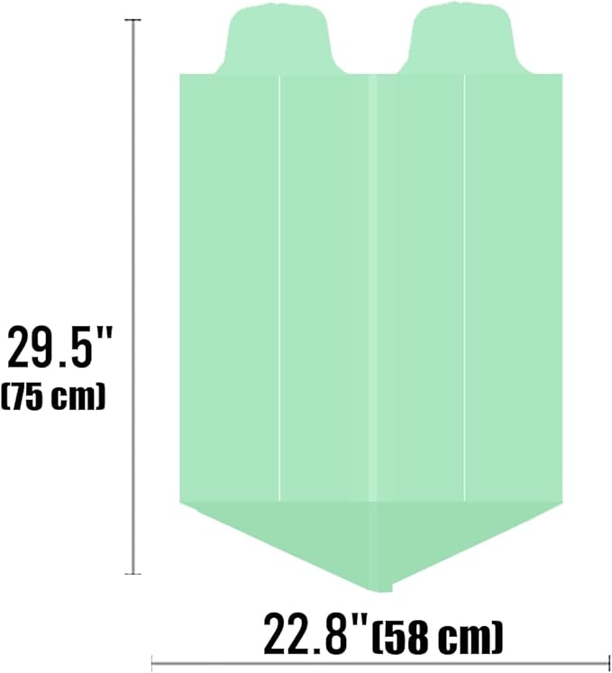 8-10 Gallon Flap Tie Compostable Trash Bags, 60 Count, Compost Bags Kitchen Trash Bags, Sturdy Biodegradable Garbage Bags Food Scrap Waste Bags, ASTM D6400, US BPI Certified