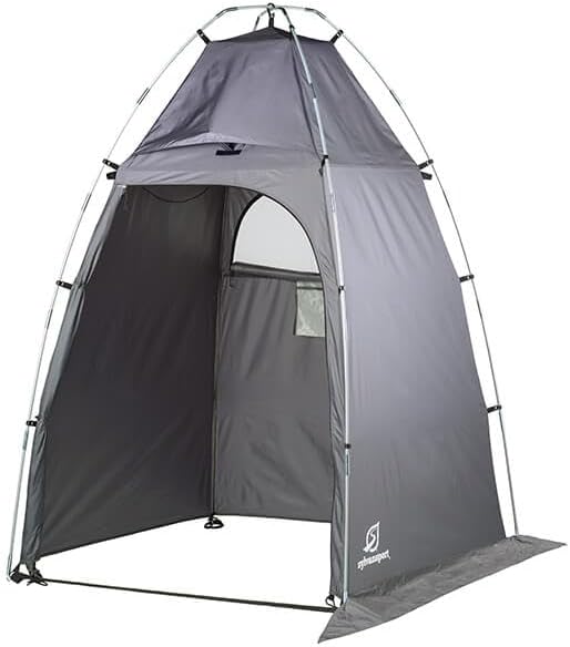 SylvanSport Privy Bivy Privacy Tent - Windproof, Portable Shelter for Camping Toilets & Changing Room - 6′ 8″ of Interior Height - Easy Setup - Pop-Up Pod with Window for Camping, Beach & Tailgates