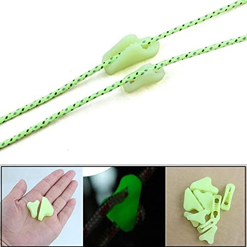 12Pack Ultralight Guyline Tensioners Tent Guyline Cord Rope Adjuster for Outdoor Camping Hiking Tent Tarp Canopy Shelter (Fluorescent,fit 1-2.5mm Paracord)