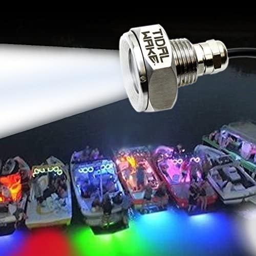 Tidal Wake IP68 Underwater 1/2in Standard Boat Drain Plug LED Light, Brilliant Underwater Lighting in Minutes! No Holes to Drill!