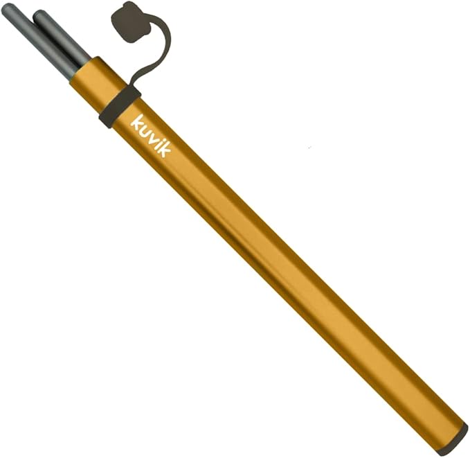 Kuvik Titanium Chopsticks with Gold Carrying Case - Ultralight and Reusable Chopsticks for Camping