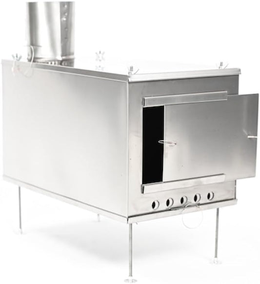 Seek Outside Titanium Wood Stove for Backpacking Camping Hunting | Large Standard Stove With 7.5' Pipe