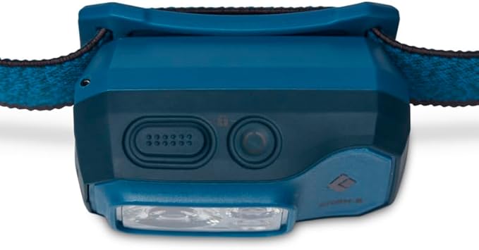 BLACK DIAMOND Storm 500-R Rechargeable LED Headlamp, Waterproof and Dimmable for Camping, Hiking, Running, Hunting, Work with Red Light Headlamp Mode, Azul