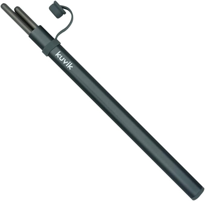 Kuvik Titanium Chopsticks with Gray Carrying Case - Ultralight and Reusable Chopsticks for Camping