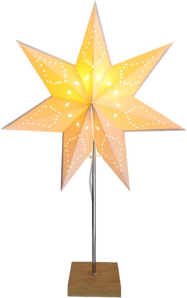 YY YEARCHY Table Lamp Paper Lamp Able Lamp Standing Lamps with Rice Paper Shade for Bedroom Livingroom (Star)