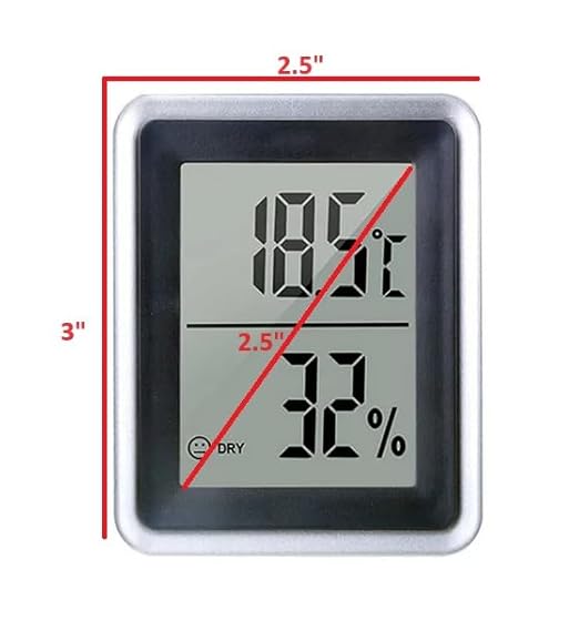 LABO Muli-Functional Digital Thermometer Hygrometer Large Display Digital Hygrometer Black Silver