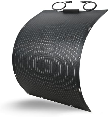 Greenmagic 100W 12V Flexible Solar Panel Ultra Thin Ultra Lightweight Off-Grid Charger for Marine RV Cabin Van Car Uneven Surfaces