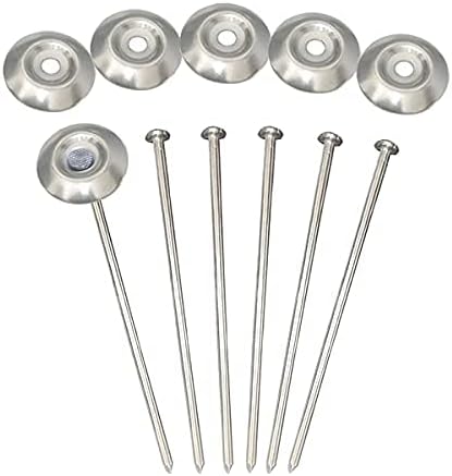 Stainless Steel 304 Patio Rug Stakes 8" RV Rug Stakes, Used for Rugs, Tents, Tarps, RV Mats,No More Moving - Pack of 6