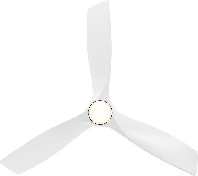 Zephyr Smart Indoor and Outdoor 3-Blade Ceiling Fan 62in Matte White withwith Adjustable CCT 2700K-3000K-4000K-5000K LED Light Kit and Remote Control works with Alexa, and iOS or Android App