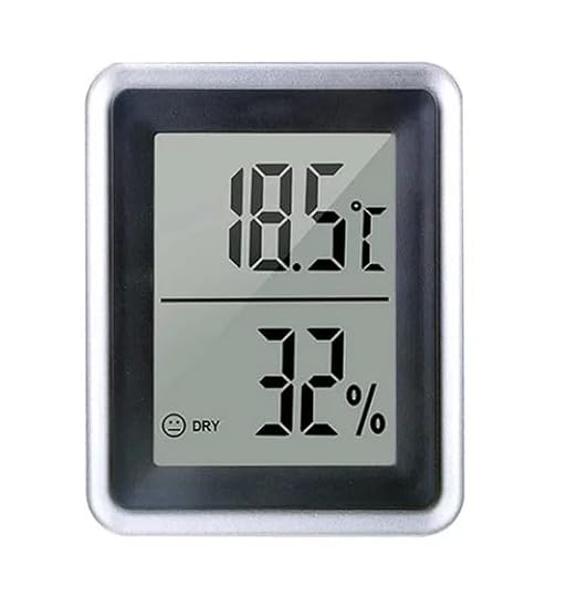 LABO Muli-Functional Digital Thermometer Hygrometer Large Display Digital Hygrometer Black Silver