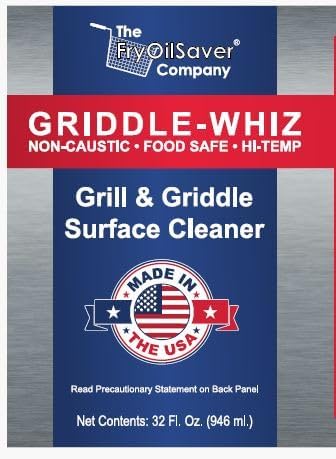 Griddle-Whiz Grill & Griddle Surface Cleaner, Removes Grease, Food Residue, Burnt On Organics, Non-Toxic High-Heat Flat Top Grill Cleaner & Food Contact Surface, Non-Caustic Formula by FryOilSaver Co.