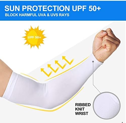 4 Pair UV Sun Protection Arm Sleeves for Men & Women,Cooling UPF 50 Arm Cover for Baseball,Cycling,Basketball