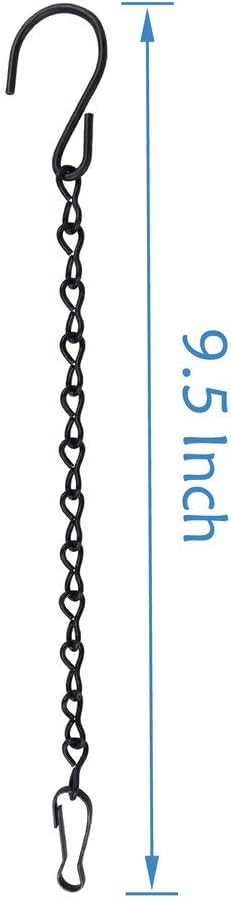 YINGFENG 10 Pack 9.5 Inch Black Hanging Chains, Garden Plant Hangers for Hanging Bird Feeders, Billboards, Chalkboards, Basket, Planters, Lanterns, Wind Chimes and Decorative Ornaments Etc