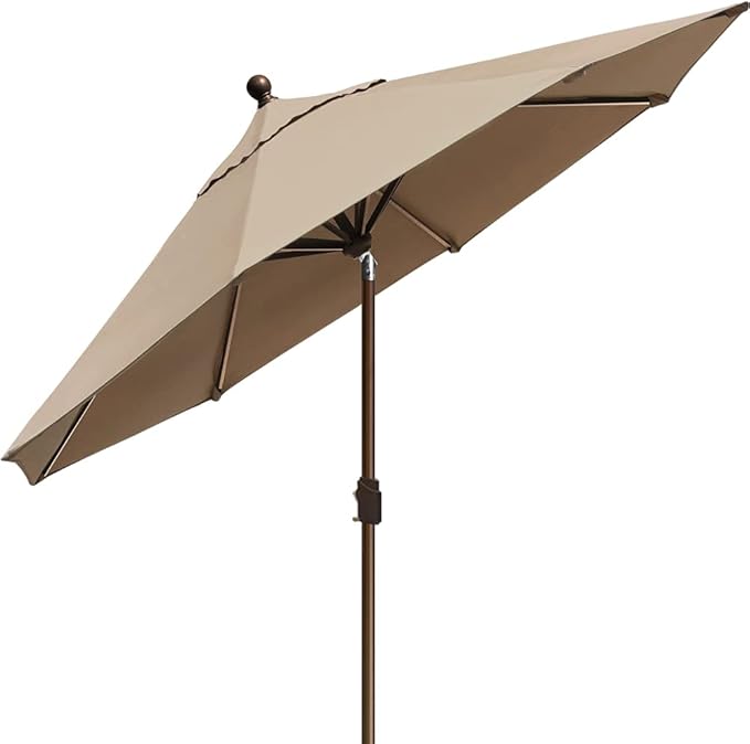 EliteShade USA 10-Year-Non-Fading 10Ft Market Umbrella Patio Umbrella Outdoor Table Umbrella with Ventilation, Heather Beige
