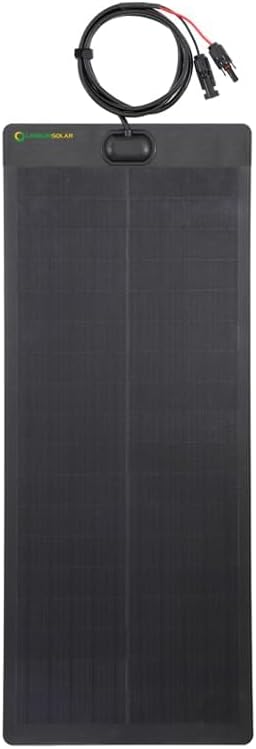 50W Full Black Flexible Solar Panel, 34x14in, Waterproof Lightweight with Highest Efficiency PERC Mono Solar Cells for RV,Van,Tent