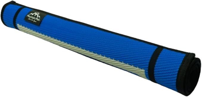 3x6 Solid Blue Outdoor RV Mat – Extra Thick 5mm Recycled Poly Rug – Heavy-Duty, Waterproof, Reversible – Compact Premium Mat for Camping, Beach, Patio (Blue, 3' x 6')