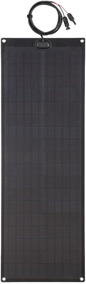 55W 12V ETFE Black Flexible Solar Panel, PERC Mono Solar Cells, Ultrathin Ultra Lightweight for Campers, RVs, Boats,Camping, Tent