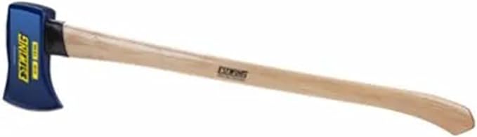 ESTWING 4 Pound 36 Inch Full Sized Hand Sharpened Axe with Curved Wooden American Hickory Handle for Cutting and Splitting, Green