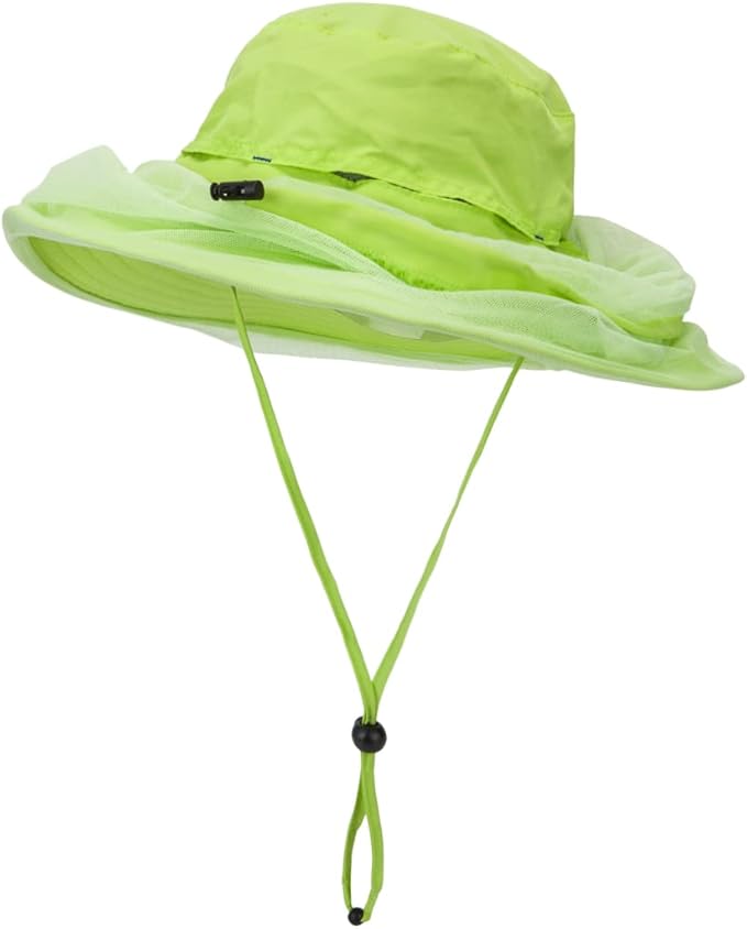 Fishing Hat Sun Protection Hat Mosquito Head Net for Outdoors Bucket Hat with Hidden Net Mesh