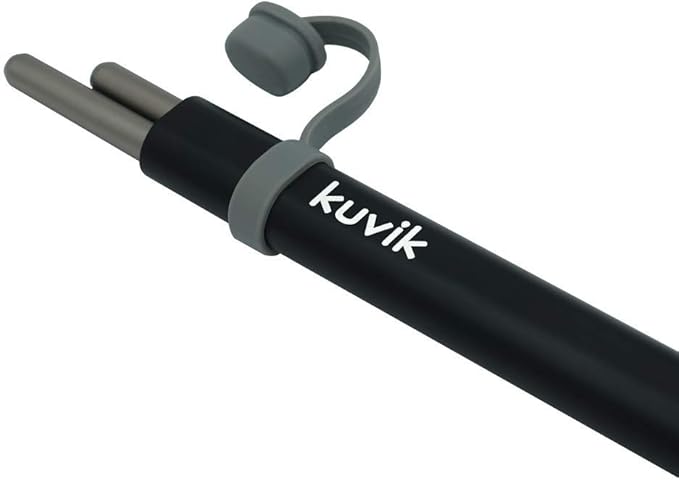 Kuvik Titanium Chopsticks with Black Carrying Case - Ultralight and Reusable Chopsticks for Camping