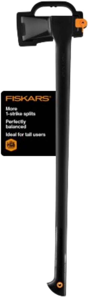 Fiskars 36" Super Splitting Axe, Wood Splitter for Medium to Large Size Logs, with Shock-Absorbing FiberComp Handle, Lawn and Garden Tool, 6 pounds, Black