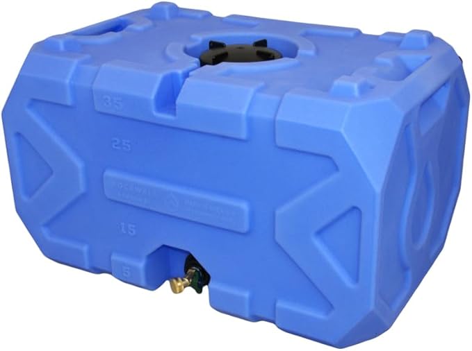 Exodus 35 Gallon Water Storage Tank by Rockwell Products | Emergency Water Storage Container | Stackable, BPA Free, Made in The USA