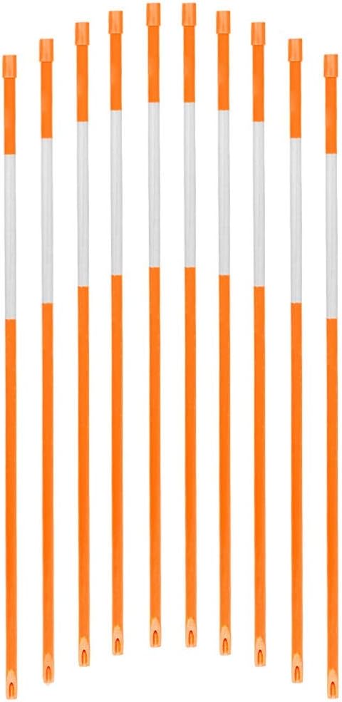 36-Inch Reflective Driveway Markers, Hollow Driveway Poles for Easy Visibility at Night, 1/4 Inch Diameter Snow Stakes Driveway Reflectors, Orange, 20 Pcs