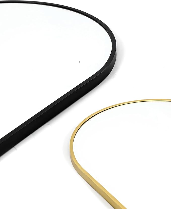 Door-Arch Mirror Full Length, 48"x14" Over The Door Hanging Mirror for Bedroom, Living Room, Closet - Gold