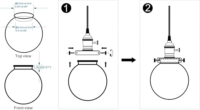 Permo Lighting Fixture Replacement 5.9" Round Globe Clear Glass Shade