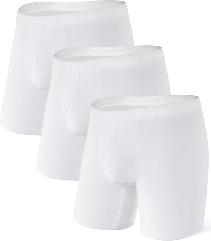 DAVID ARCHY Men's Underwear Ultra Soft Modal Dual Pouch Trunks Ball Pouch Bulge Enhancing Boxer Briefs for Men 3 or 4 Pack