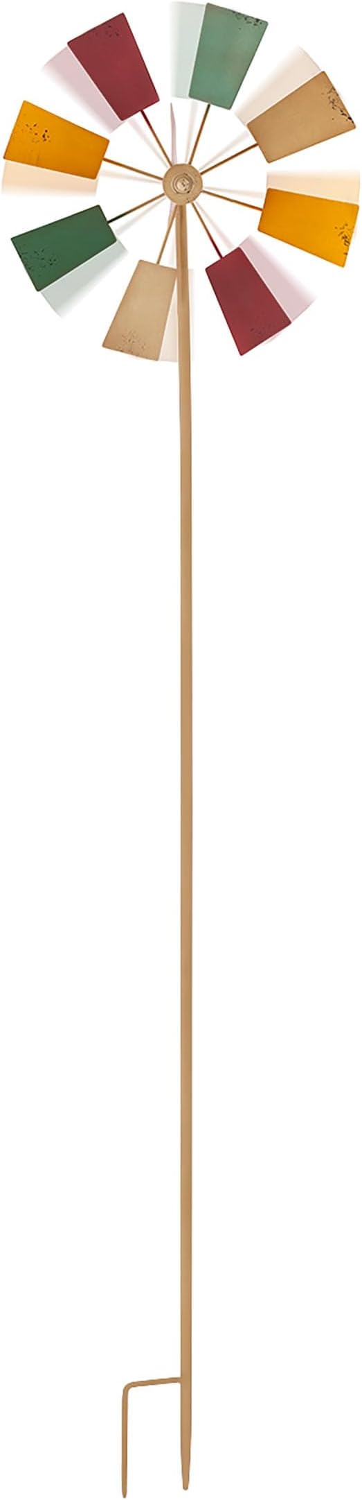 Alpine Corporation 52" Outdoor Metal Windmill Spinner Stake Yard Decoration, Multicolor
