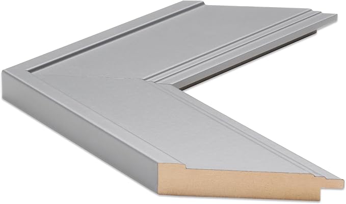 Frame My Mirror Grey Framed Mirror, 30" x 42" Mirror for Bathroom, Wood Frame, True Reflections Glass, Dark Grey Finish, Porter Design, Hangs Horizontally or Vertically, Made in USA