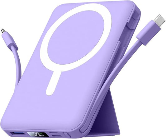 Azmuth for Magsafe Battery Pack, 10000mAh Magnetic Power Bank 22.5W PD Fast Charging with LED Display Wireless Portable Charger for Magsafe with Stand for iPhone 17/16/15/14/13/12/Pro/Pro Max