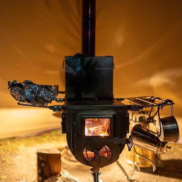 Winnerwell Woodlander Large Tent Stove | Portable Wood Burning Stove for Tents, Shelters, and Camping | 1500 Cubic Inch Firebox | Precision Stainless Steel Construction | Includes Chimney Pipe