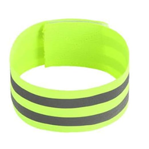 4 PCS Reflective Wrist Strap 5x1x1cm Safety Gear Reflective Wristbands High Visibility Ankle Bands Reflector Armband Self-Adhesive Reflective Bands for Walking,Night Sports Fluorescent Green