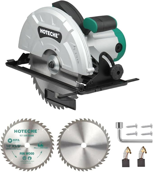 Hoteche 10-Inch Compact Portable Table Saw with Saw Blade for Desktop Use