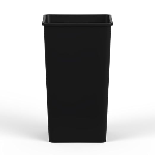 50 Gallon Black Square Commercial Trash Garbage Can | Outdoor Office Restaurant School Kitchen