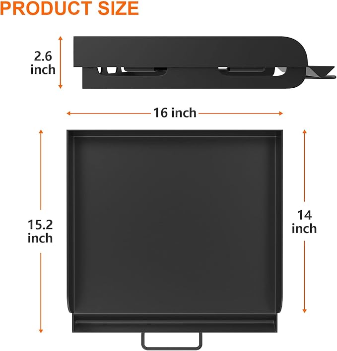 Heavy Duty Steel Griddle for Camp Chef 14" Stove Cooking Systems, Carbon Steel Flat Top with Carry Bag for Camp Chef 1-Burner Griddle Outdoor Cooking Equipment 14" x 16"