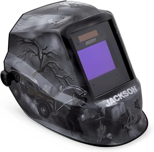 Jackson Safety Premium Graphic Welding Hood with Digital ADF - Ultra Lightweight Auto Darkening Welding Helmet - ANSI Z87.1 (Multiple Styles)