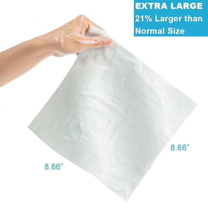 HYGIENJOY-21% Larger,No Rinse Bathing Wipes for Adults-Rinse Free Bath Sponges, Soap Infused,Extra Thick and Dry Shower Wipes for Elderly,For Camping,Hiking,GYM,Post Surgery Must Haves,(50 counts)