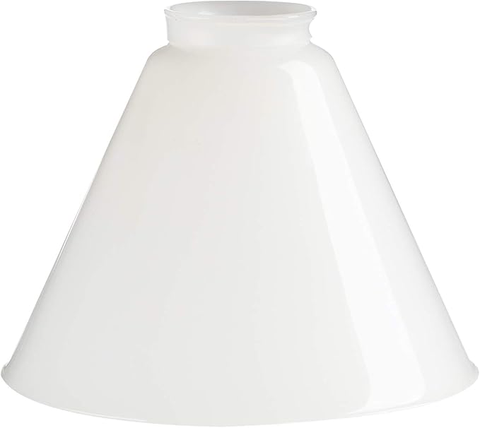 Permo Lighting Fixture Replacement Funnel Flared White Glass Shade