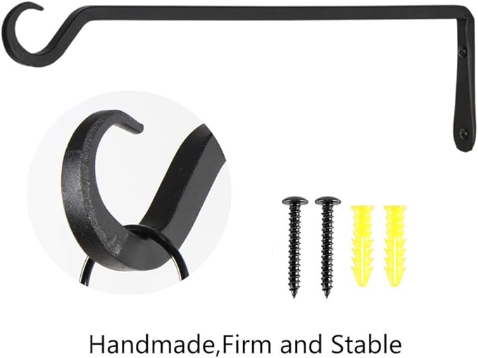 16inch 2 Pack Plant Hanger, Sturdy Hanging Plant Hangers Outdoor, Bird Feeder Hanger for Bird, Plant Hangers for Planters, Lanterns, Wind Chimes Indoor Outdoor, Upgrade Black