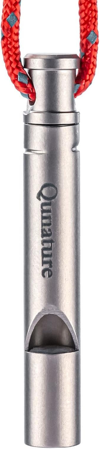 Emergency Titanium Whistle Survival Keychain Whistle 120 - Decibel with Lanyard for Kids Rescue Dog Training Outdoor Camping Hiking Coaches Sports Metal Whistle